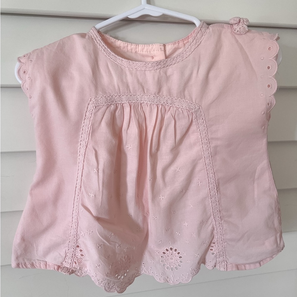 Baby Pink Shirt with Lace Details